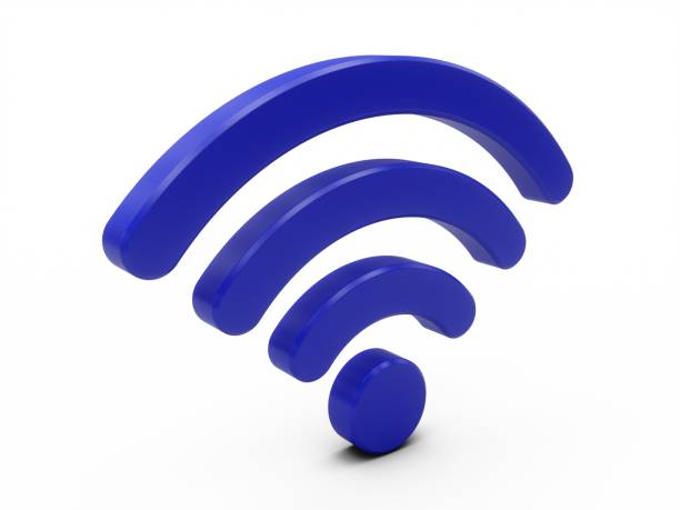 istock 3D Rendering Blue Wifi Wireless Network Symbol isolated on white background 1131160988