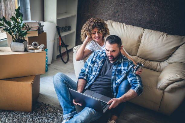 istock Young couple moving into their new house 1131162656
