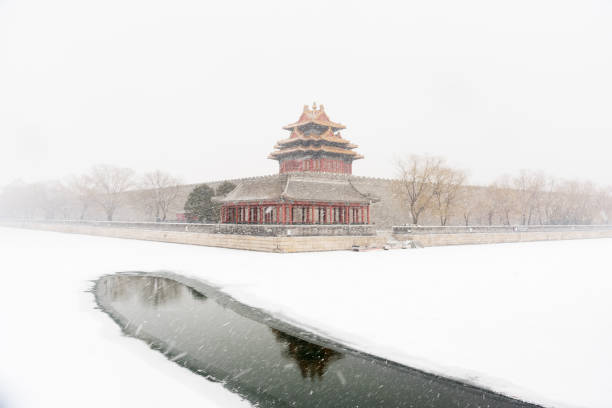 istock Beijing Forbidden City corner tower in snow 1131163790
