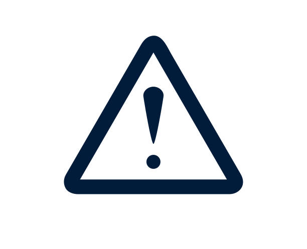 ilustraciones, imágenes clip art, dibujos animados e iconos de stock de signo de exclamación advertencia sobre una emergencia - warning symbol