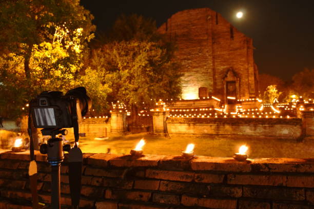 istock DSLR camera on tri pod shooting at temple 1131166196