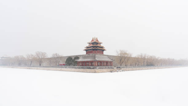 istock Beijing Forbidden City corner tower in snow 1131167796