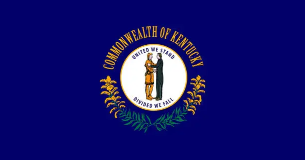 Vector illustration of Kentucky state flag. United States of America Vector illustration. Frankfort