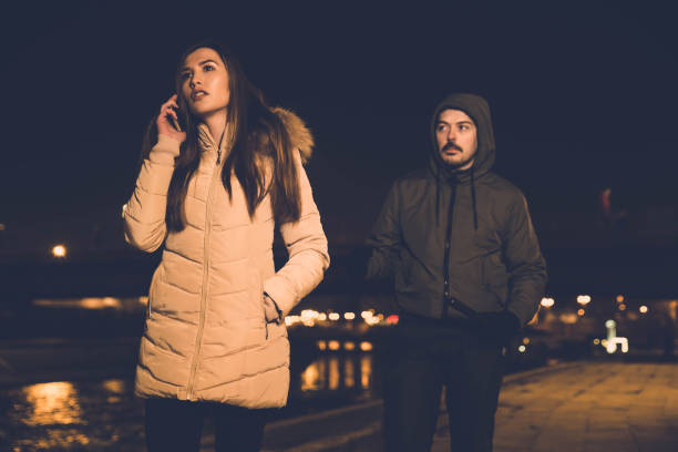 istock Alone woman and the thief 1131170731