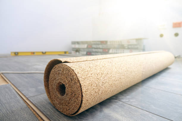 istock natural cork substrate on the floor with laminate 1131171526