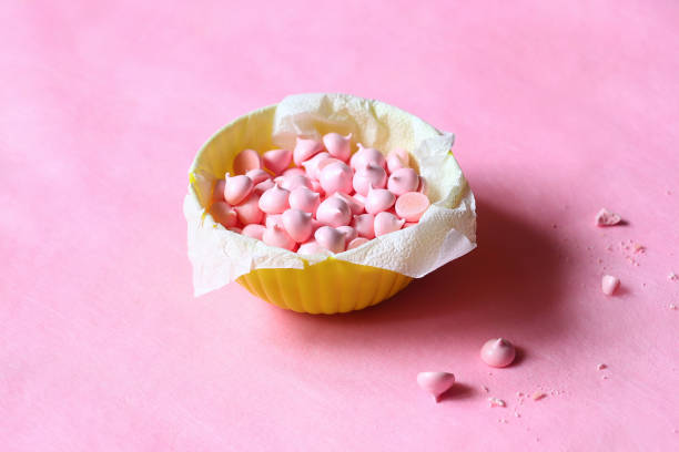 istock Pink Meringue Cookies in a bowl 1131171597