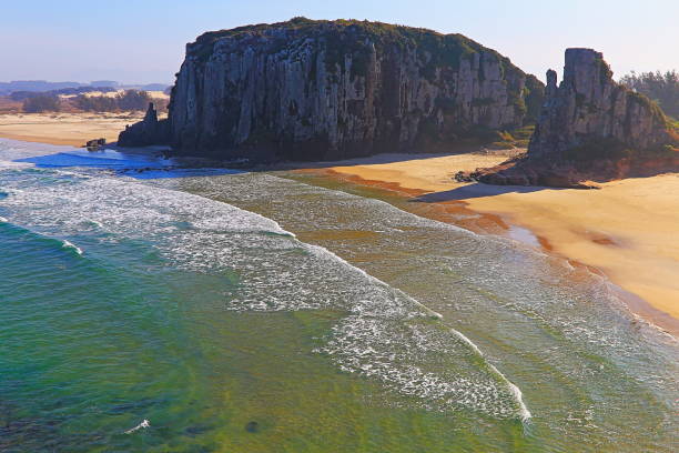 istock Above Sandy beach in Torres city with cliffs rock formations – Rio Grande do Sul 1131173346