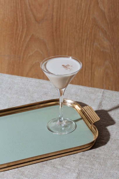 istock Alexander, an after dinner cocktail with gin or cognac, white creme de cacao, fresh cream and  grated nutmeg 1131174334