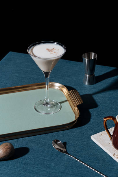 istock Alexander, an after dinner cocktail with gin or cognac, white creme de cacao, fresh cream and  grated nutmeg 1131174336