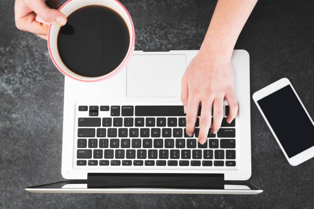 istock Female hands working on modern laptop 1131174546