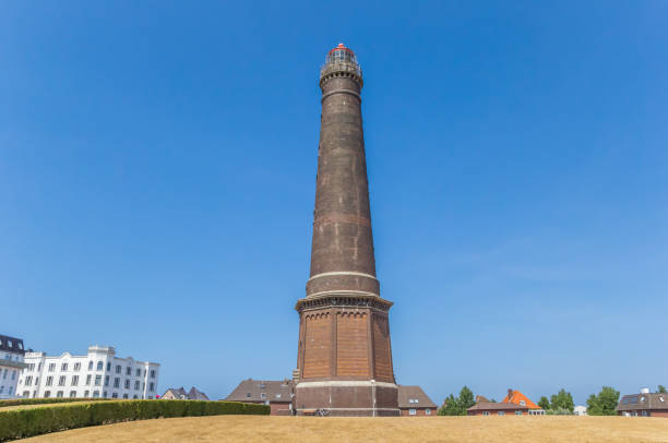 Historic lighthouse on the central square of Borkum, Germany