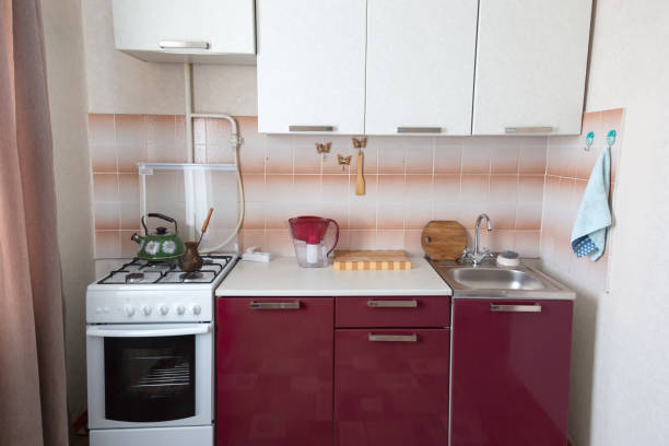 istock Kitchen in a small apartment in Russia. 1131182089