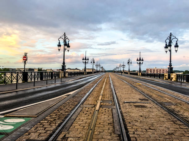 Pont de Pierre, old and famous bridge in Bordeaux. The first bridge over Garonne river