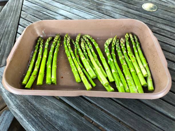 istock Asparagus prepared for cooking on the grill 1131183989