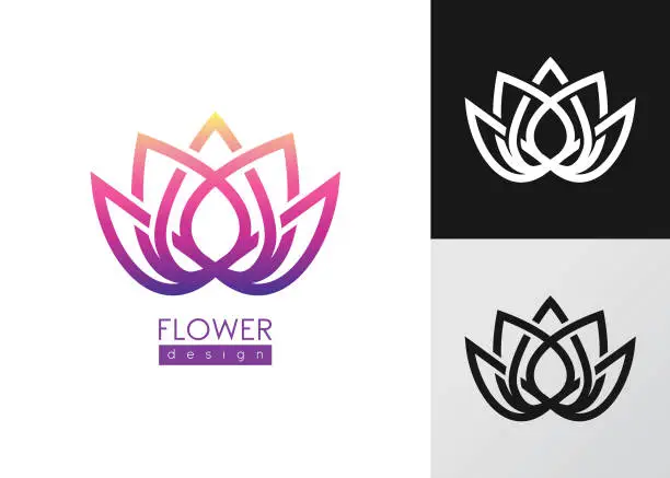 Vector illustration of Creative flower inspiration vector logo design template.