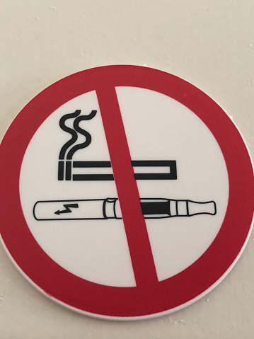 No Smoking and No Vaping sign on the street, France