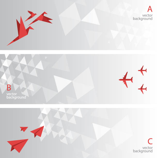 abstraktes hintergrundbanner - origami action vector design stock-grafiken, -clipart, -cartoons und -symbole