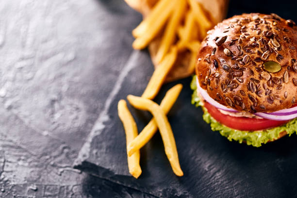 istock Tasty homemade burger with chicken 1131189215