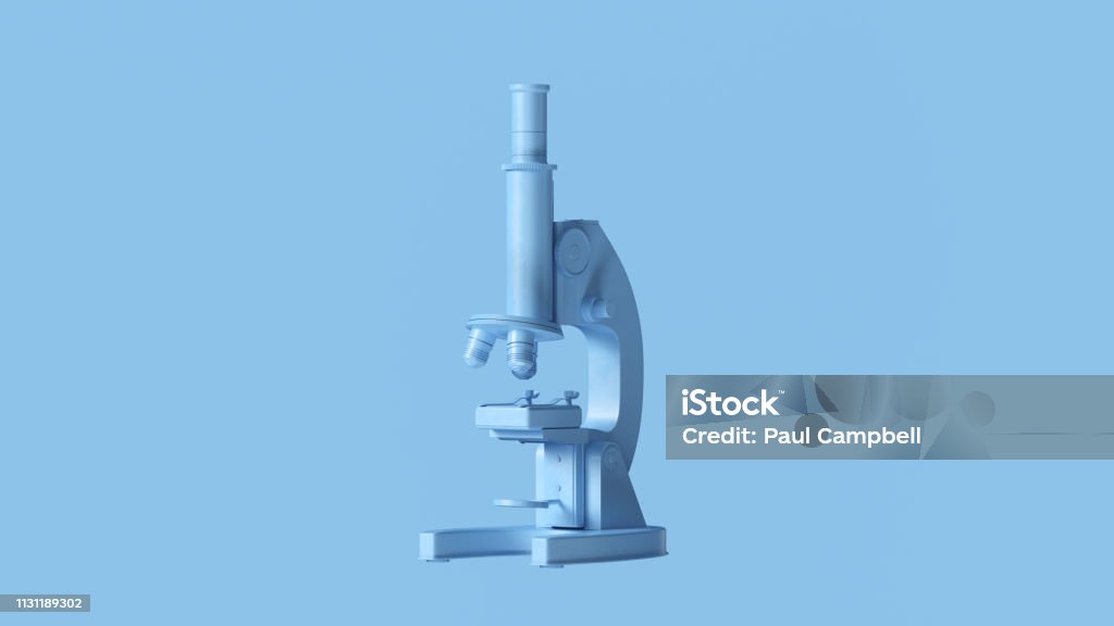 Blue Authentic Microscope Blue Traditional Microscope Stock Photo - Download Image Now ...