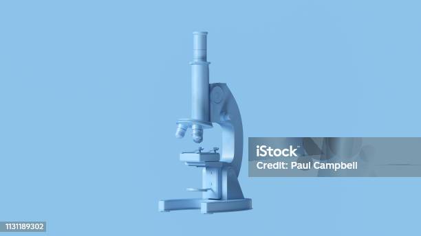 Blue Authentic Microscope Blue Traditional Microscope Stock Photo - Download Image Now ...
