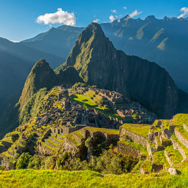 Machu Picchu Incan ruins, taken from the lower terrace