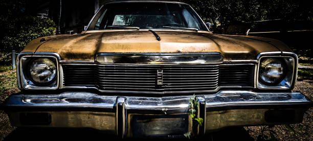 istock Vintage golden car 1131191271