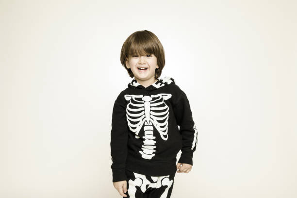 istock Cute baby boy in skeleton costume 1131192908