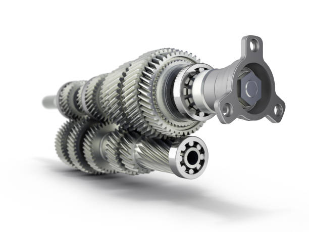 istock Automotive transmission gearbox Gears inside on white background 3d render with blur 1131193565