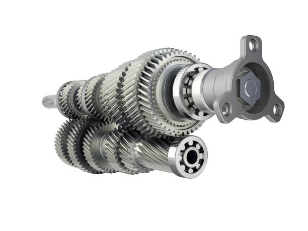 istock Automotive transmission gearbox Gears inside on white background 3d render without shadow 1131193569