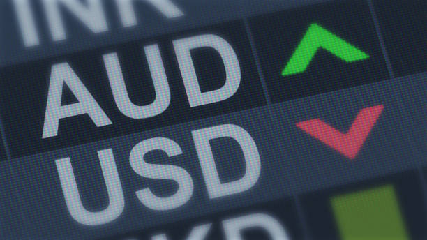 istock Australian currency rise, American dollar fall, exchange rate fluctuations 1131200434