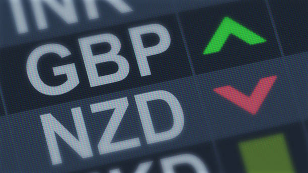 istock British pound rising, New Zealand dollar falling, exchange rate fluctuations 1131200485
