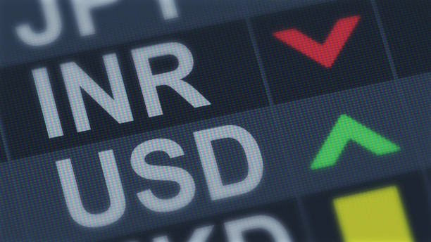 istock Indian rupee falling, American dollar rising, exchange rate fluctuation, finance 1131200498