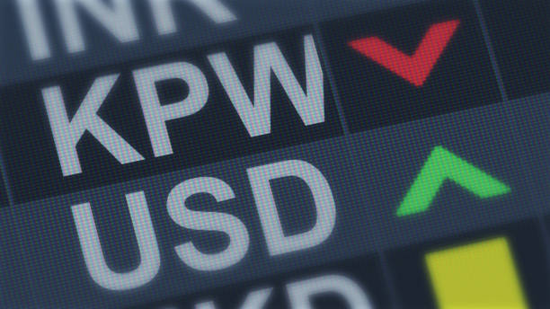 istock South Korean won falling, American dollar rising, exchange rate fluctuations 1131200513