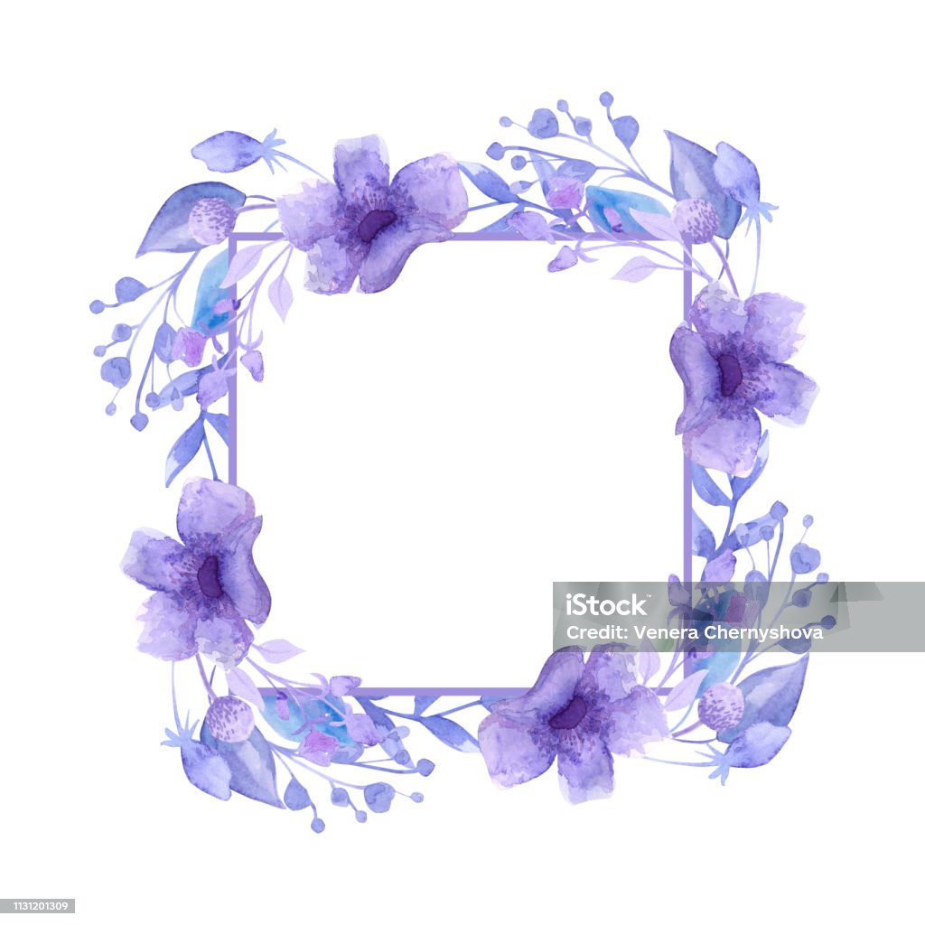 Marco De Hermosas Flores De Color Lila Delicado Dibujo Acuarela Decorar La Invitación De La Boda Foto de stock y más banco de imágenes de Arte - iStock Marco De Hermosas Flores De Color Lila Delicado Dibujo Acuarela Decorar La Invitación De La Boda Foto de stock y más banco de imágenes de Arte - iStock