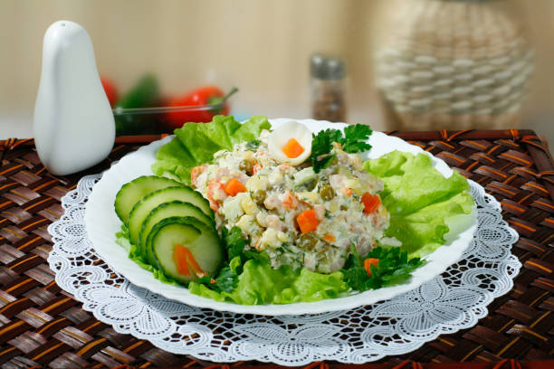 istock Meat with vegetables on a plate on the table. 1131201470