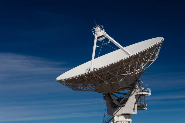 istock Very Large Array huge white radio satellite dish isolated against a dark blue sky 1131201530