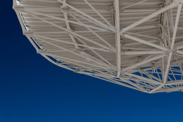 istock Very Large Array trusses on the underside of a radio astronomy observatory dish with blue sky beneath 1131201849