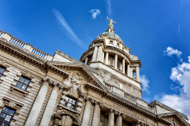 Lady Justice on top of Old Bailey the Central Criminal Court of England and Wales in London Lady Justice on top of Old Bailey the Central Criminal Court of England and Wales in London lady justice photos stock pictures, royalty-free photos & images