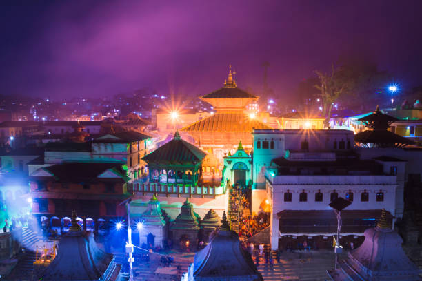 istock Hindu temple Pashupatinath at night light 1131207251
