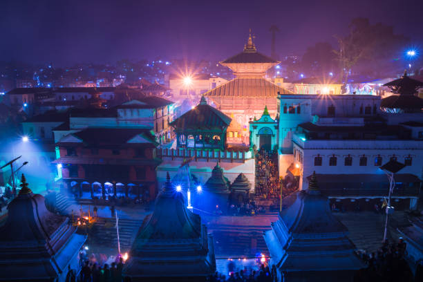 istock Hindu temple Pashupatinath at night light 1131207817
