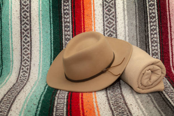 istock Southwest style hat with Mexican blanket 1131216011