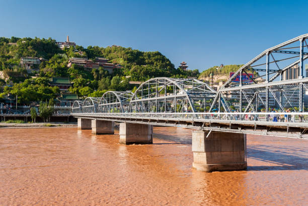 istock The Zhongshan Bridge in Lanzhou (China) during a sunny afternoon 1131220573