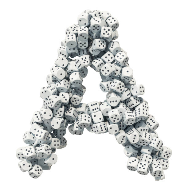 istock Alphabet letter A, from gambling dice. 3D rendering isolated on white background 1131220816