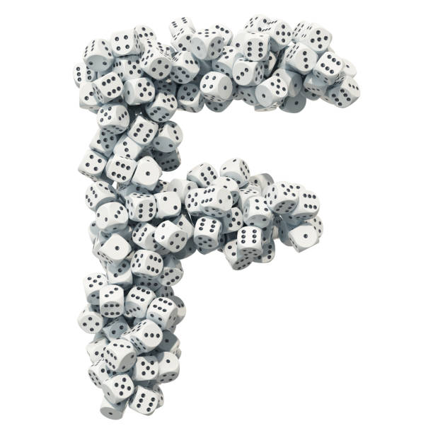 istock Alphabet letter F, from gambling dice. 3D rendering isolated on white background 1131220820