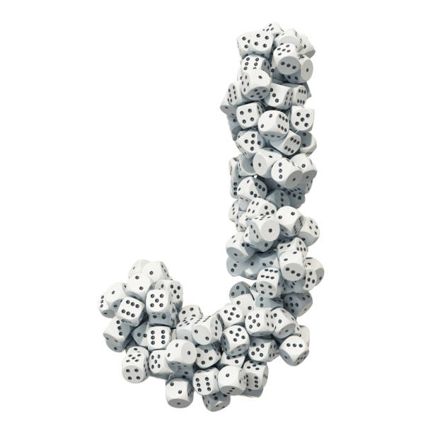 istock Alphabet letter J, from gambling dice. 3D rendering isolated on white background 1131220822