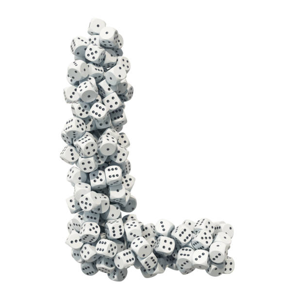 istock Alphabet letter L, from gambling dice. 3D rendering isolated on white background 1131220827