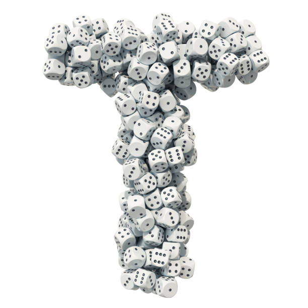 istock Alphabet letter T, from gambling dice. 3D rendering isolated on white background 1131220842