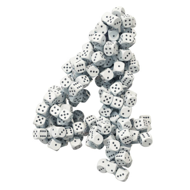 istock Number 4, from gambling dice. 3D rendering isolated on white background 1131220875