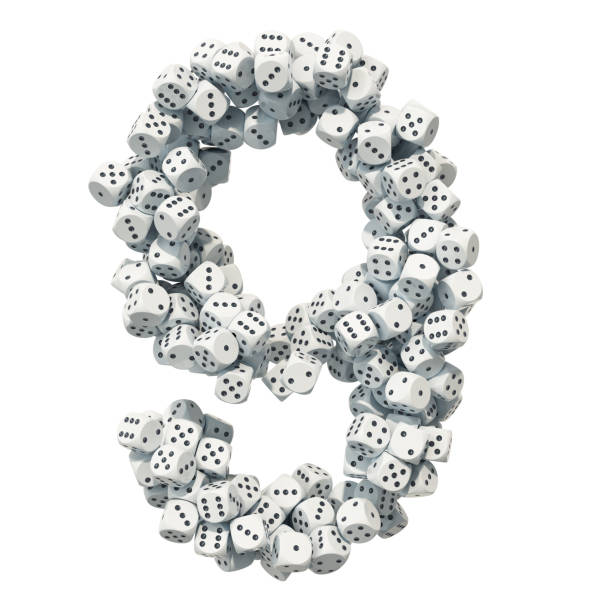 istock Number 9, from gambling dice. 3D rendering isolated on white background 1131220881