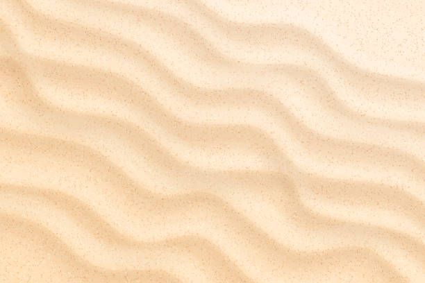 Vector coastal beach sand waves, dunes background Coastal beach sand waves background. Summer vacation on seaside shore. Sandy dunes, tropical seashore landscape. Desert surface. Ocean coast backdrop. Vector illustration. beach stock illustrations